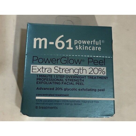 M-61 Powerful Skincare Power Glow Peel Extra Strenght 20% Overnight  8 Treatment - Picture 1 of 7